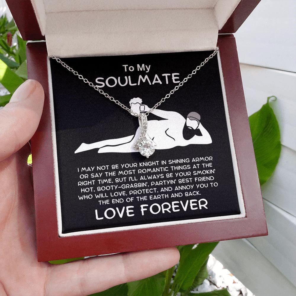 To My Soulmate - Knight in Shining Armor Alluring Beauty Pendant Necklace