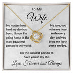 To My Beautiful Wife You Make My Heart Smile Love Knot Necklace