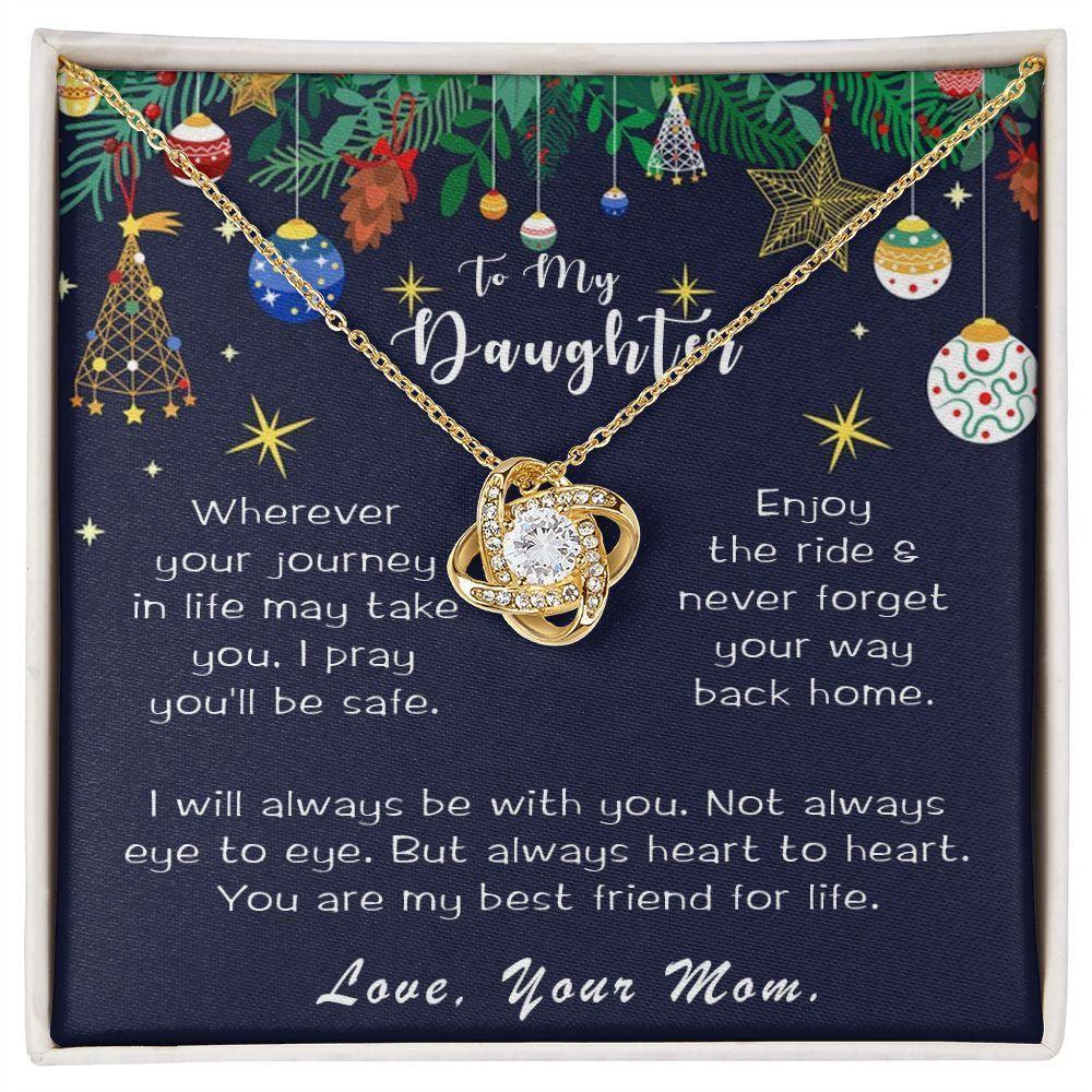 Daughter Necklace Christmas Message Card Gift Box Love Mom Friend for Life