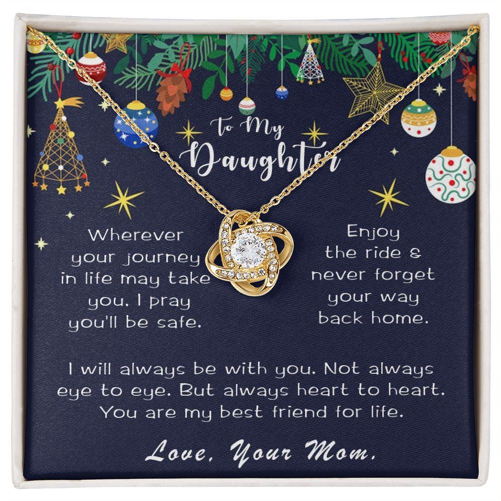 Daughter Necklace Christmas Message Card Gift Box Love Mom Friend for Life - Mallard Moon Gift Shop