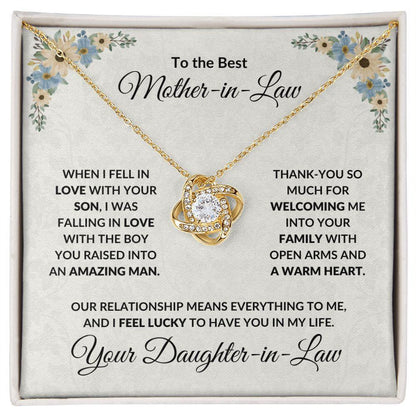 Gift for Mother-in-Law Love Knot Necklace from Daughter-in-Law - Mallard Moon Gift Shop