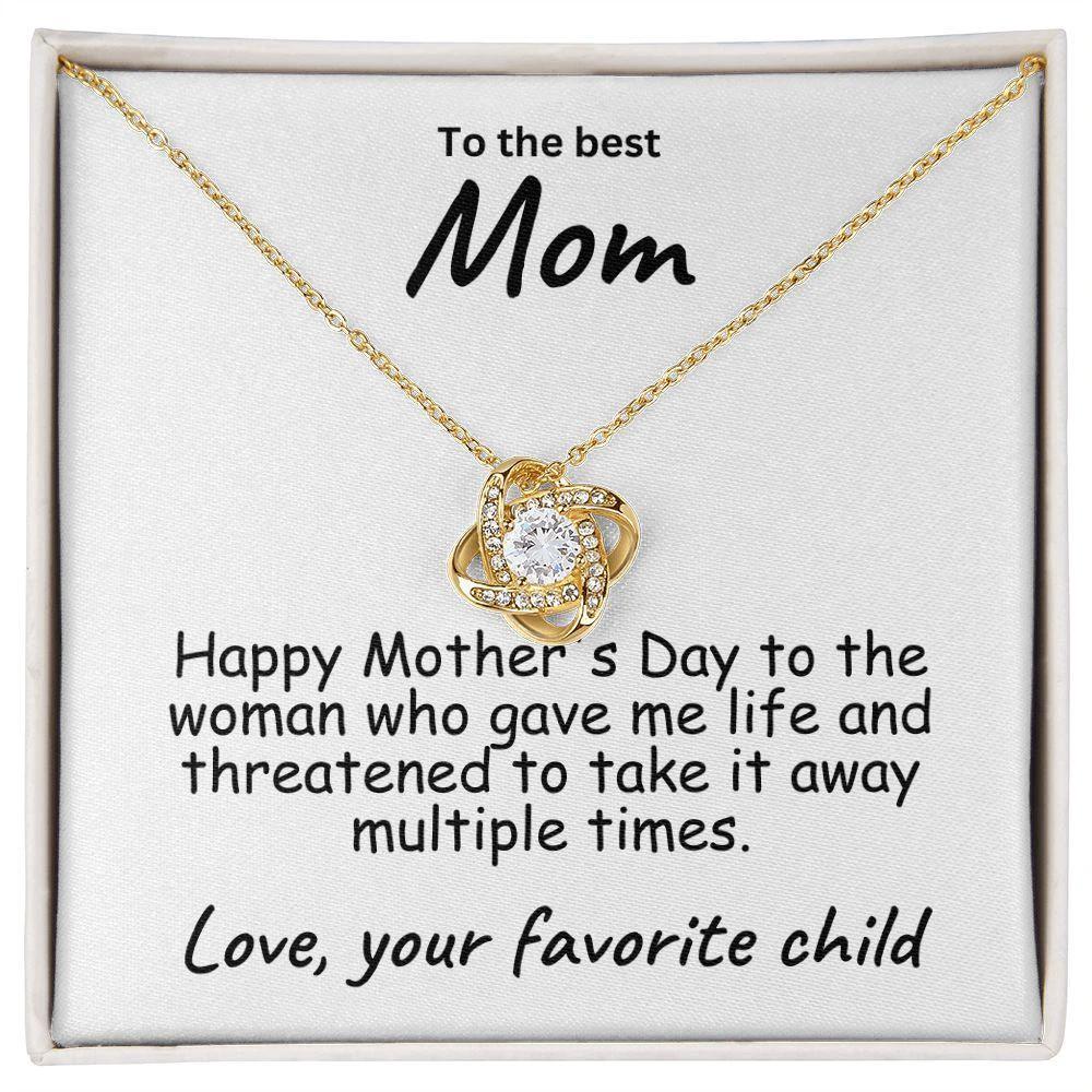 To My Mom Happy Mother's Day Love Knot Necklace