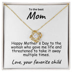 To My Mom Happy Mother's Day Love Knot Necklace