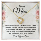 Gift for Mom from Son Love Knot Necklace with Message Card Gift Box