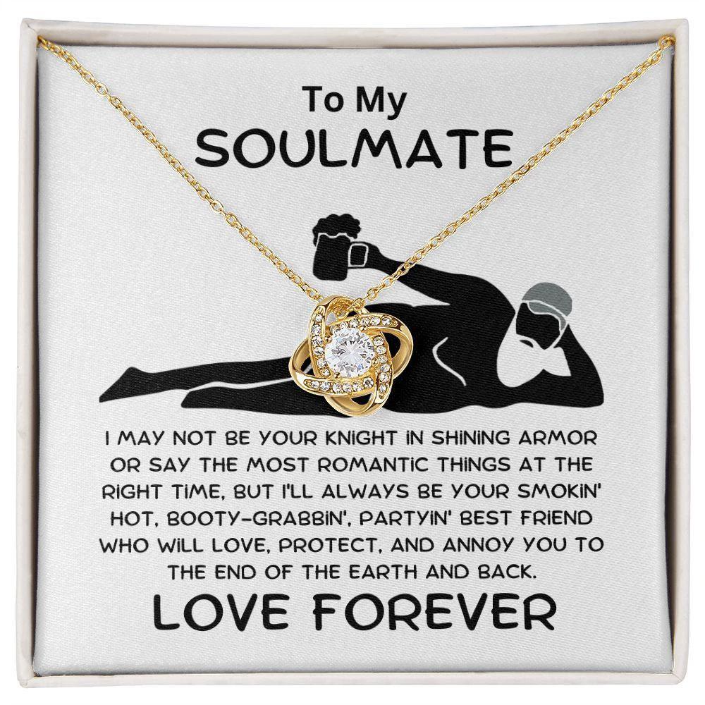 Gift for Soulmate - Smokin' Hot - Knight in Shining Armor - Love Knot Pendant Necklace