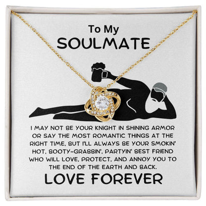 Gift for Soulmate - Smokin' Hot - Knight in Shining Armor - Love Knot Pendant Necklace - Mallard Moon Gift Shop