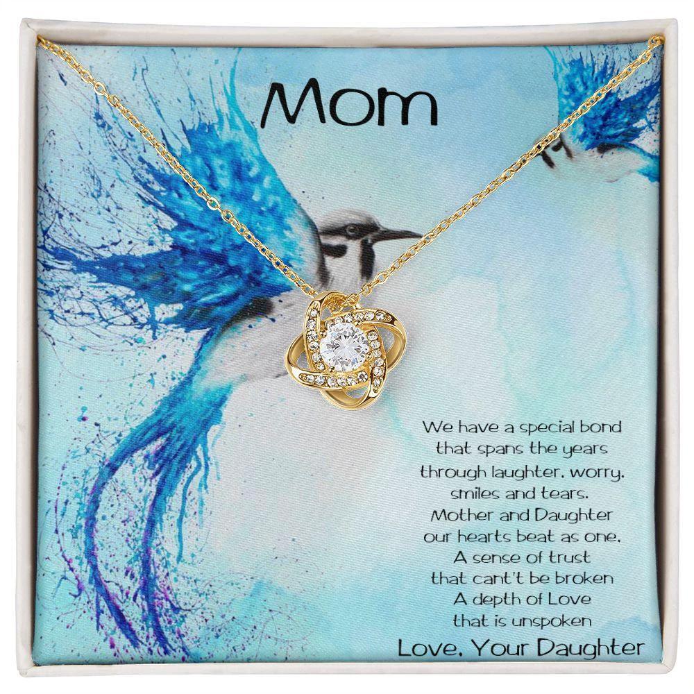 Gift for Mom from Daughter Love Knot Pendant Necklace