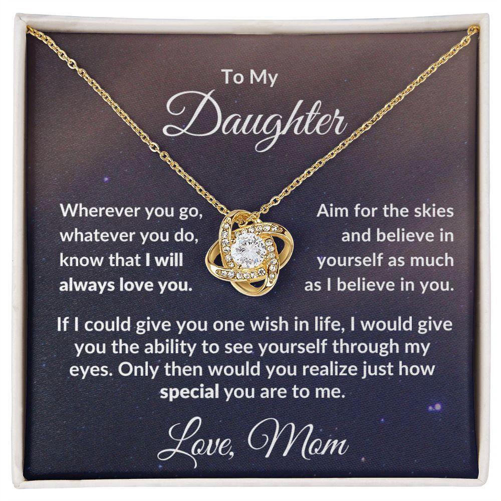 Gift for Daughter from Mom - I Believe in You - Love Knot Message Card Gift Box