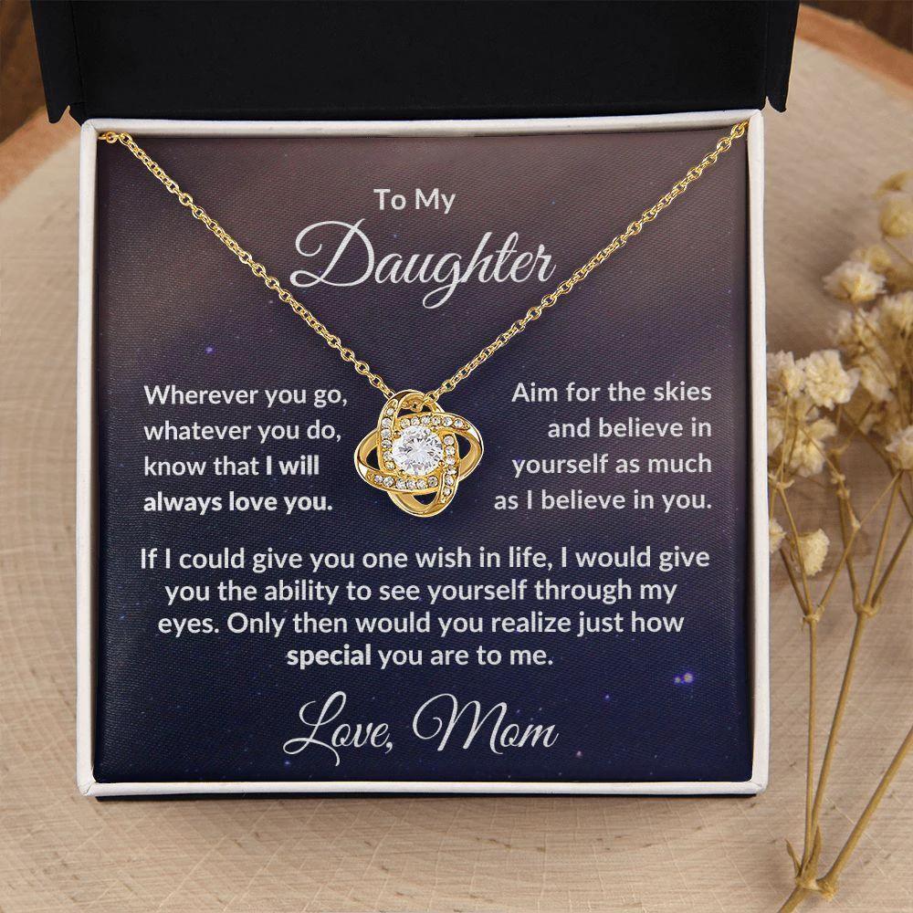 Gift for Daughter from Mom - I Believe in You - Love Knot Message Card Gift Box