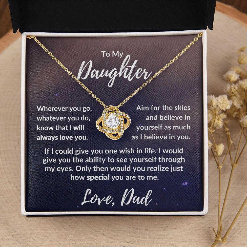 To My Daughter From Dad - I Believe in You - Love Knot Message Card Gift Box