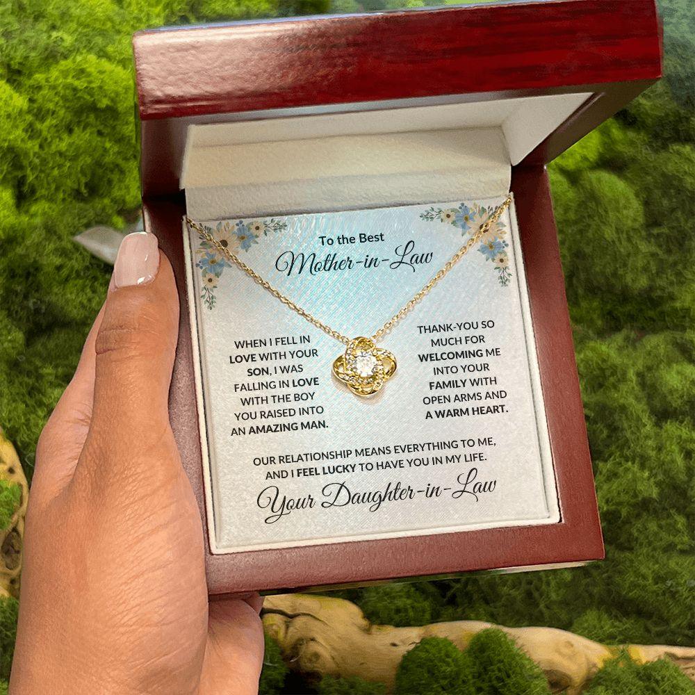 Gift for Mother-in-Law Love Knot Necklace from Daughter-in-Law - Mallard Moon Gift Shop