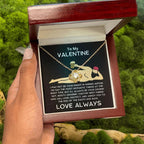 Funny Valentine Gift - Knight in Shining Armor - Love Knot Necklace with Message Card and Gift Box