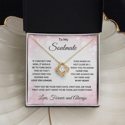 To My Soulmate - Always in My Heart - Love Knot Necklace with Message Card and Gift Box - Mallard Moon Gift Shop