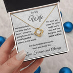 To My Beautiful Wife You Make My Heart Smile Love Knot Necklace