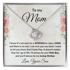 Gift for Mom from Son Love Knot Necklace with Message Card Gift Box