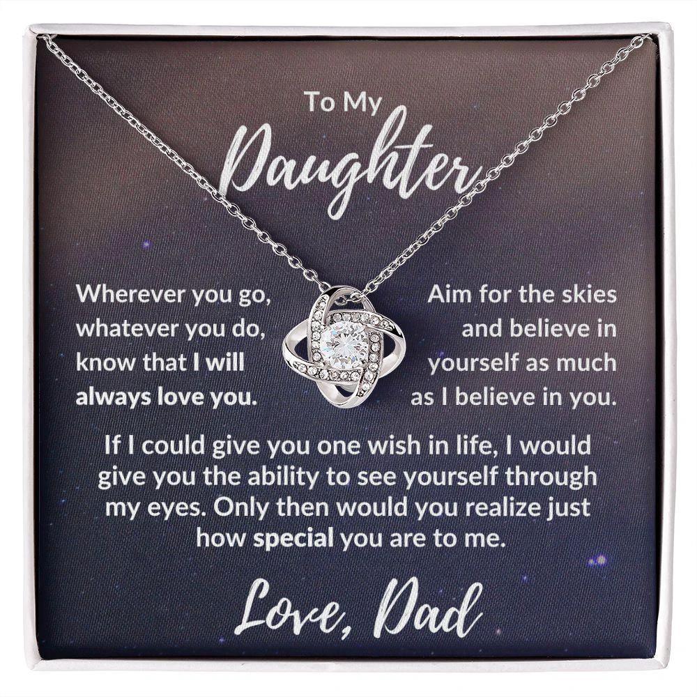 To My Daughter From Dad - I Believe in You - Love Knot Message Card Gift Box