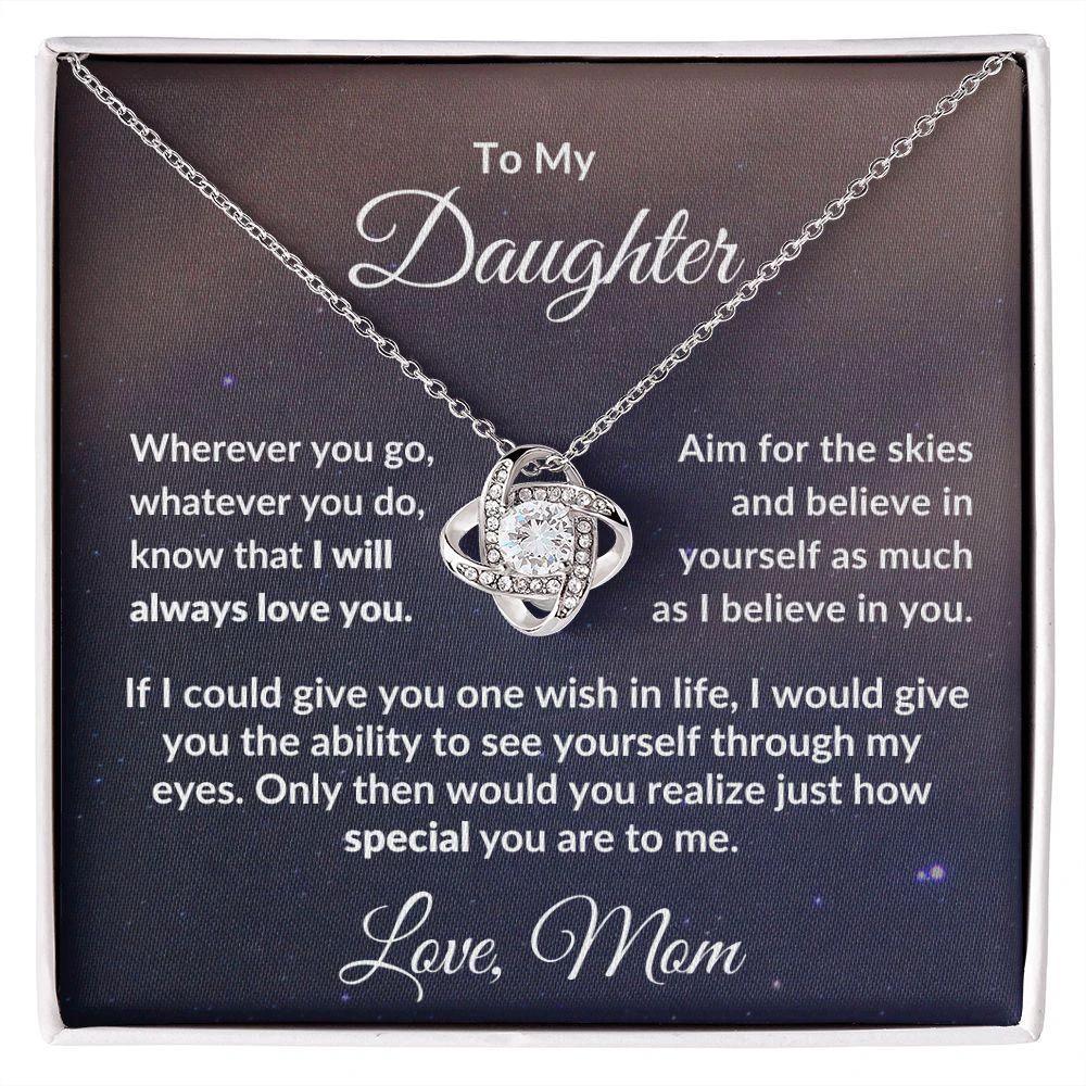 Gift for Daughter from Mom - I Believe in You - Love Knot Message Card Gift Box