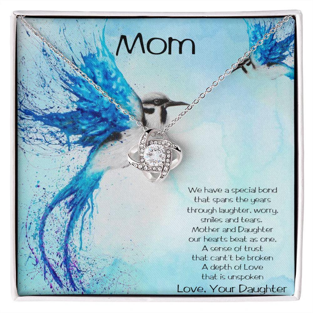 Gift for Mom from Daughter Love Knot Pendant Necklace