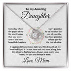 To My Amazing Daughter - I Promise - Love Knot Necklace with Message Card and Gift Box