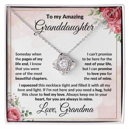 To My Amazing Granddaughter Love Knot Necklace - Mallard Moon Gift Shop