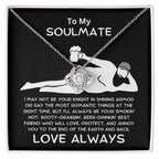 To My Soulmate - Love Knot Necklace with Funny Message Card and Gift Box