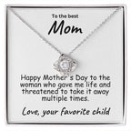 To My Mom Happy Mother's Day Love Knot Necklace