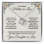 Gift for Mother-in-Law Love Knot Necklace from Daughter-in-Law