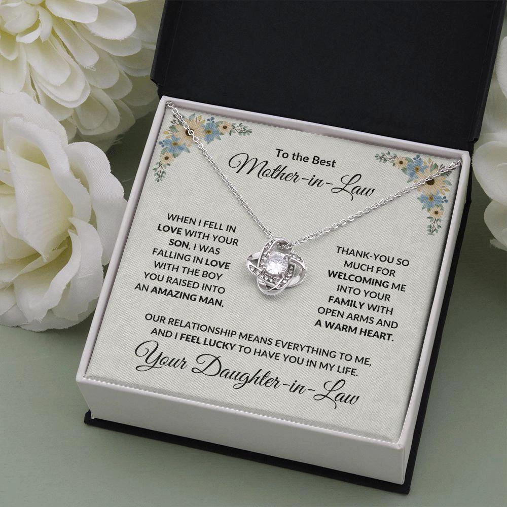 Gift for Mother-in-Law Love Knot Necklace from Daughter-in-Law