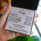 To My Beautiful Wife You Make My Heart Smile Love Knot Necklace