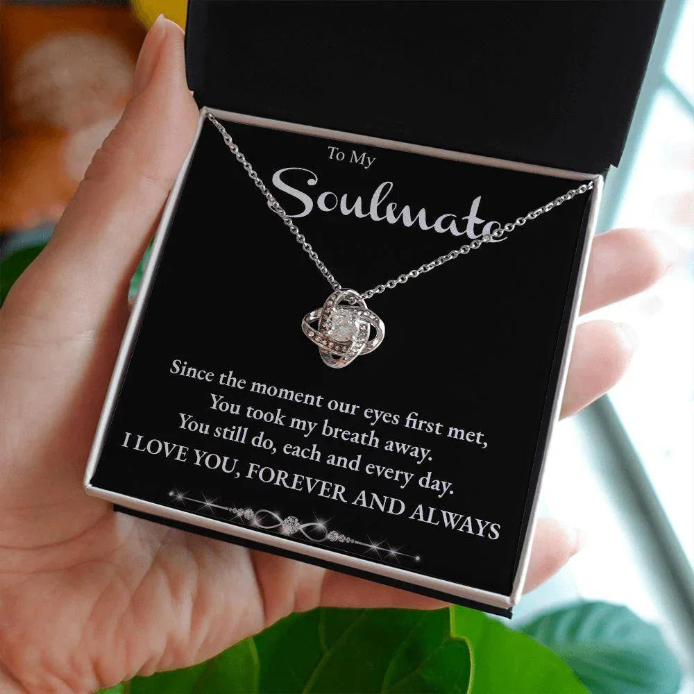 Soulmate You Took My Breath Away Love Forever and Always Pendant Necklace