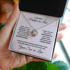 To the Best Mother-in-Law Love Knot Necklace Personalized From Son-in-Law