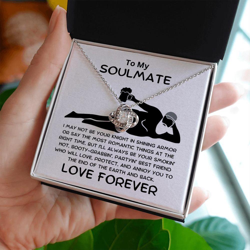 Gift for Soulmate - Smokin' Hot - Knight in Shining Armor - Love Knot Pendant Necklace