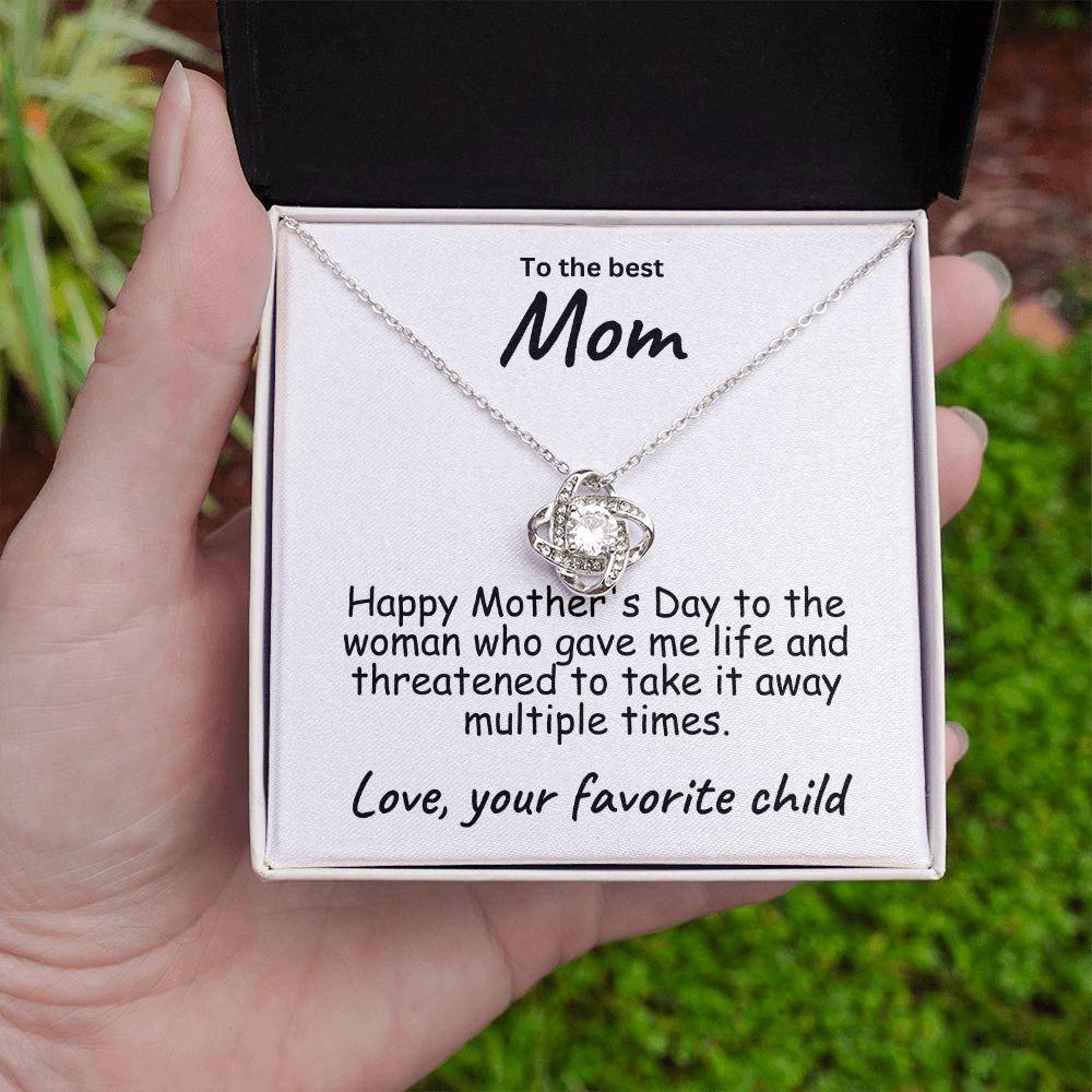To My Mom Happy Mother's Day Love Knot Necklace