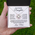 To My Amazing Daughter - I Promise - Love Knot Necklace with Message Card and Gift Box