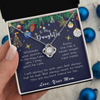 Daughter Necklace Christmas Message Card Gift Box Love Mom Friend for Life