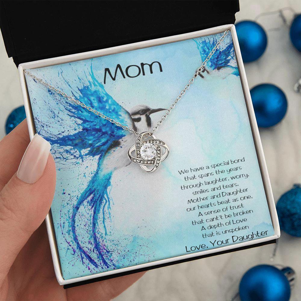 Gift for Mom from Daughter Love Knot Pendant Necklace