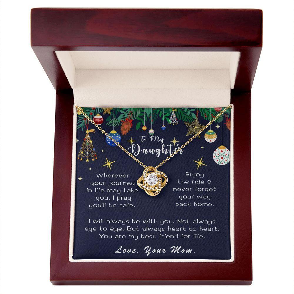 Daughter Necklace Christmas Message Card Gift Box Love Mom Friend for Life