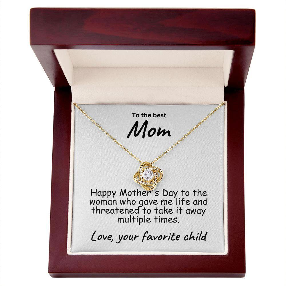 To My Mom Happy Mother's Day Love Knot Necklace