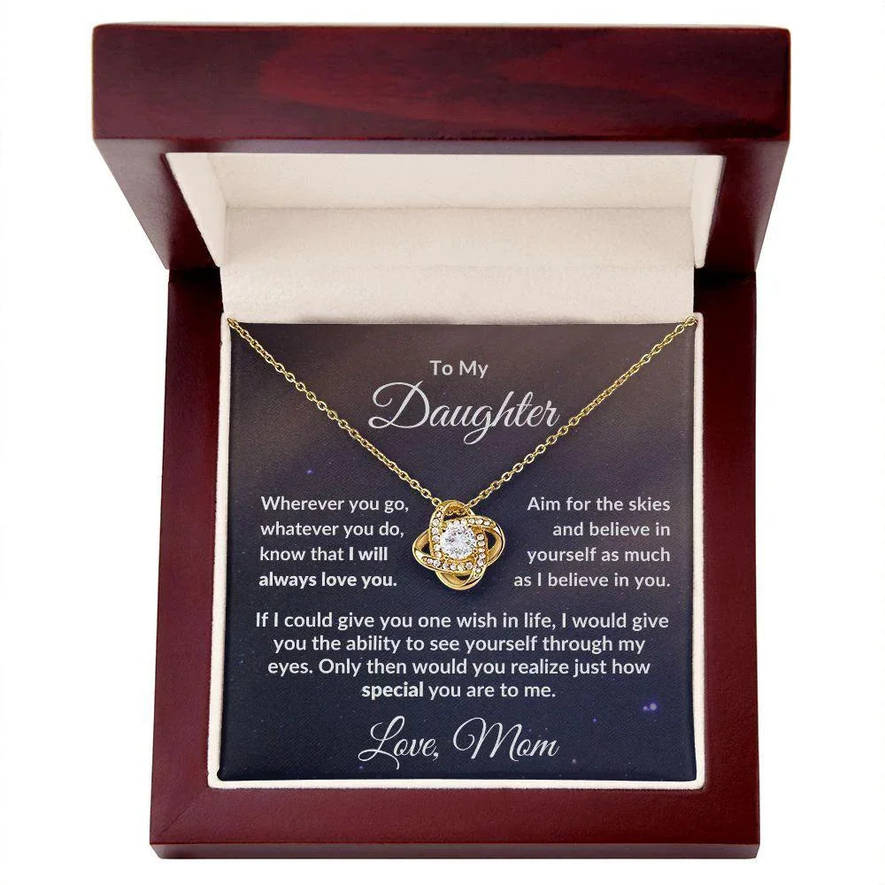 Gift for Daughter from Mom - I Believe in You - Love Knot Message Card Gift Box