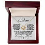 To My Soulmate I Found My Missing Piece Love Knot Necklace with Message Card and Gift Box