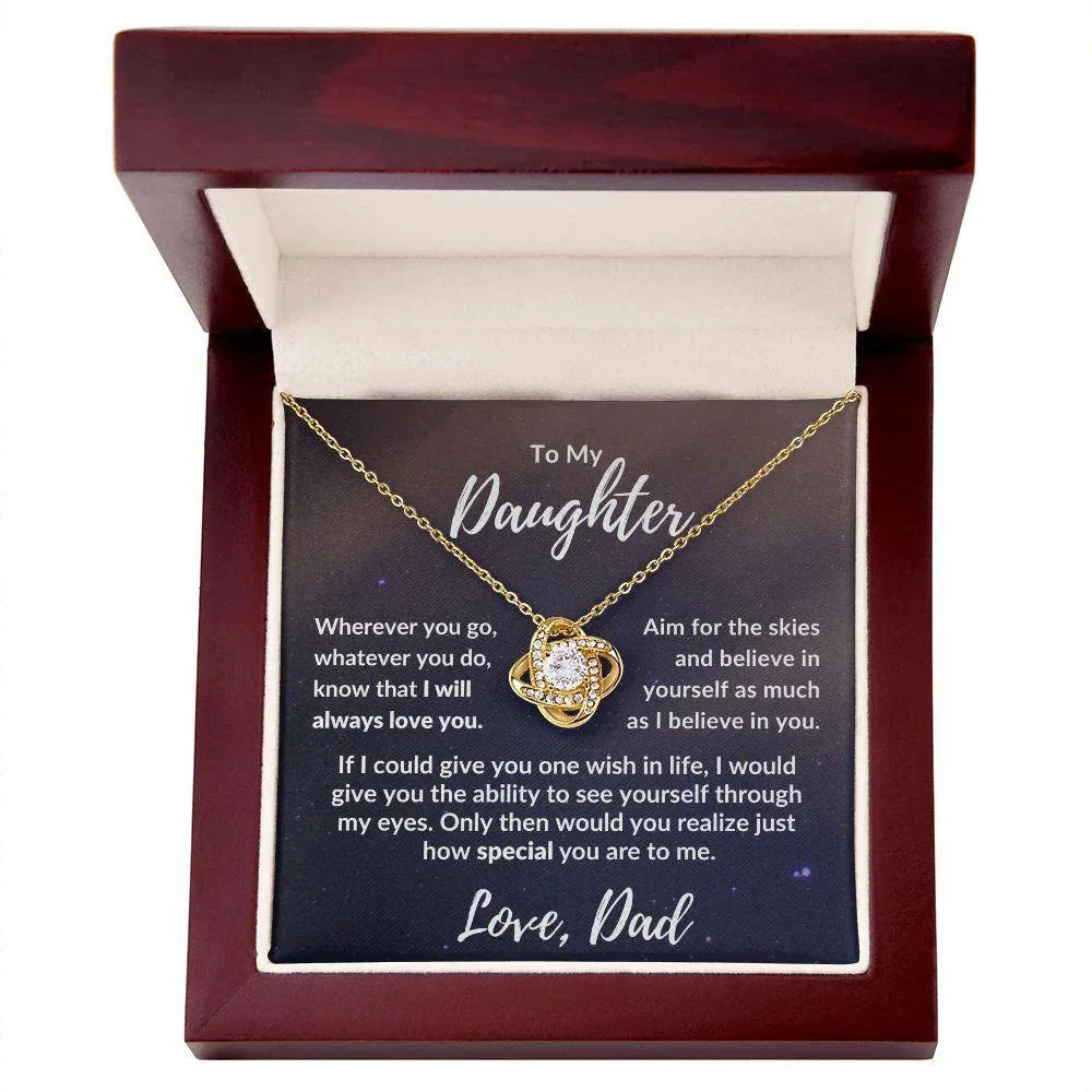 To My Daughter From Dad - I Believe in You - Love Knot Message Card Gift Box