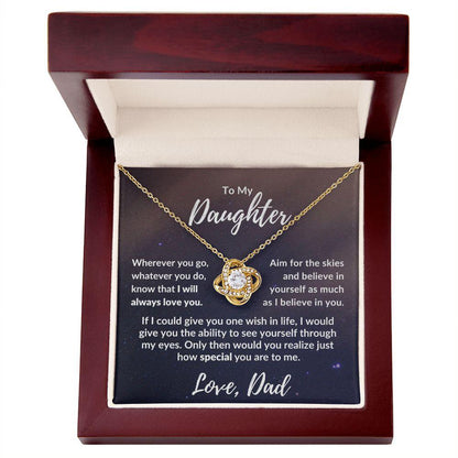 To My Daughter From Dad - I Believe in You - Love Knot Message Card Gift Box - Mallard Moon Gift Shop