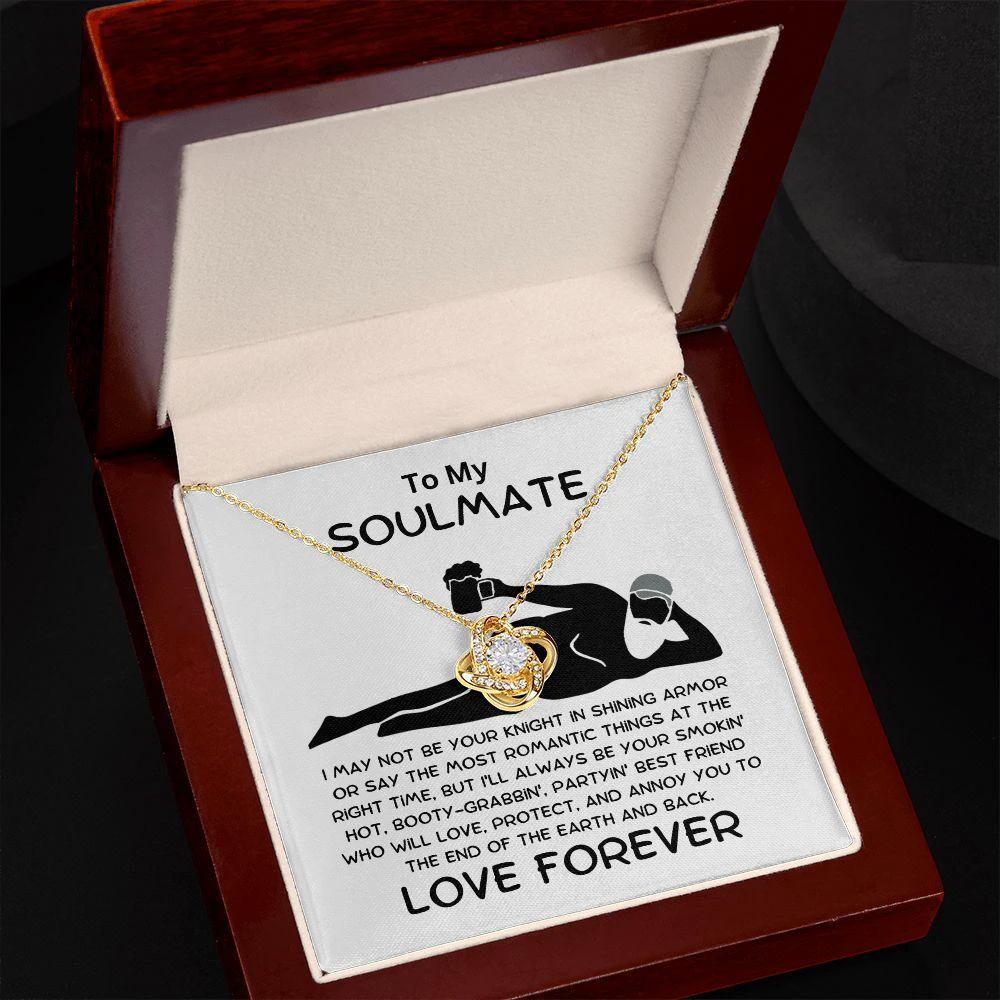 Gift for Soulmate - Smokin' Hot - Knight in Shining Armor - Love Knot Pendant Necklace