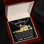 To My Valentine - Knight in Shining Armor - Love Knot Necklace with Funny Message Card and Gift Box