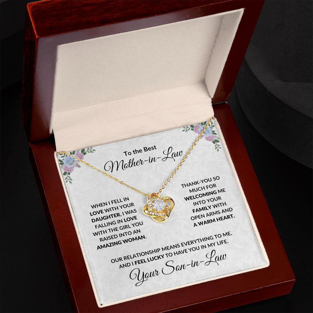 Mother-in-Law Personalized Gift Love Knot Necklace from Son-in-Law