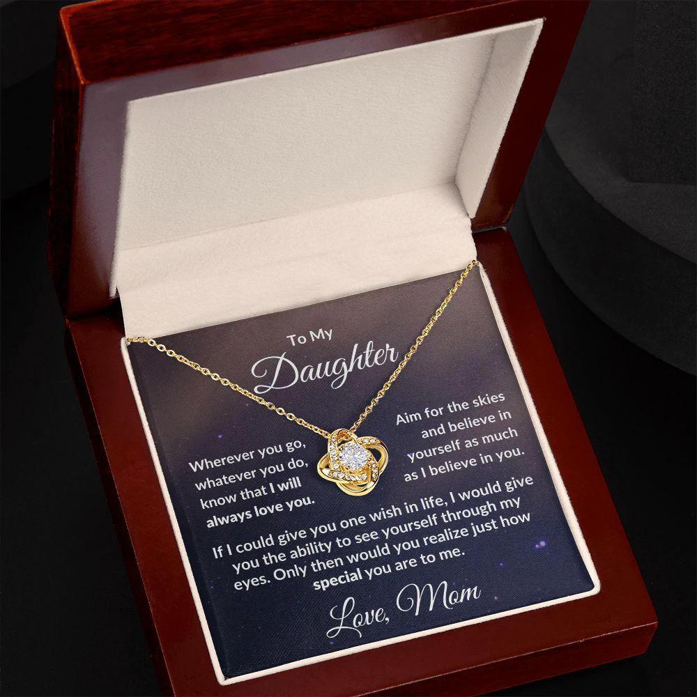 Gift for Daughter from Mom - I Believe in You - Love Knot Message Card Gift Box
