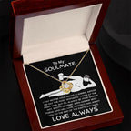 To My Soulmate - Love Knot Necklace with Funny Message Card and Gift Box