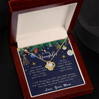 Daughter Necklace Christmas Message Card Gift Box Love Mom Friend for Life