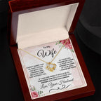 To My Wife - I Can't Live Without You - Love Knot Necklace Anniversary Valentine Gift