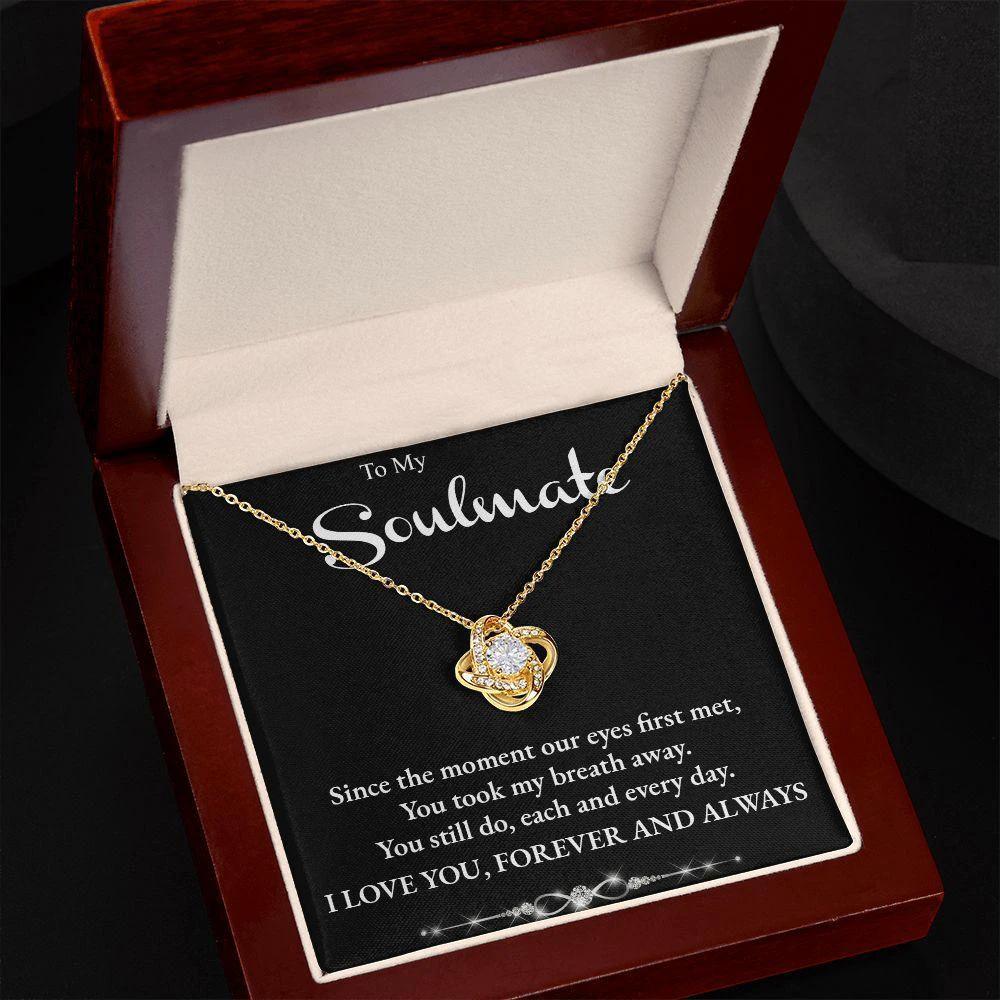 Soulmate You Took My Breath Away Love Forever and Always Pendant Necklace
